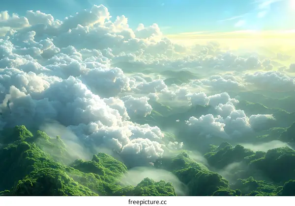 The sea of clouds in the mountains