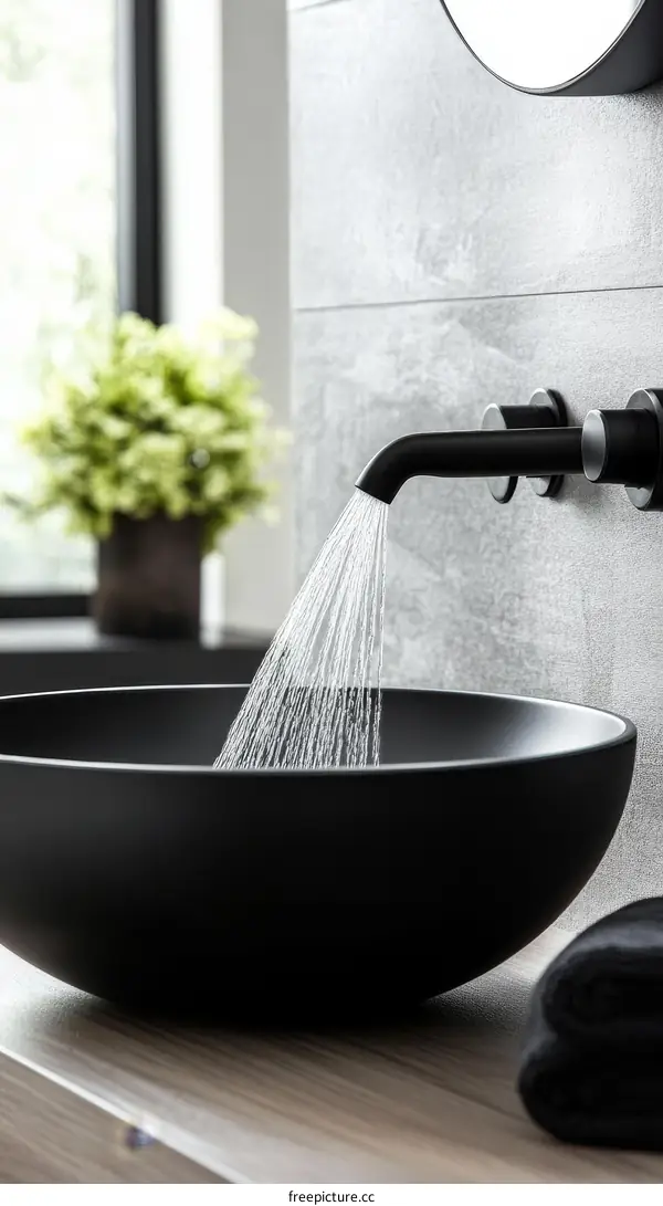 Modern Bathroom Sink and Faucet Detail