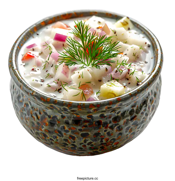 [Transparent Background PNG]Fresh Cucumber and Dill Salad