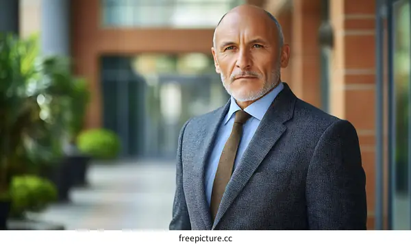 Businessman in a suit outdoor portrait