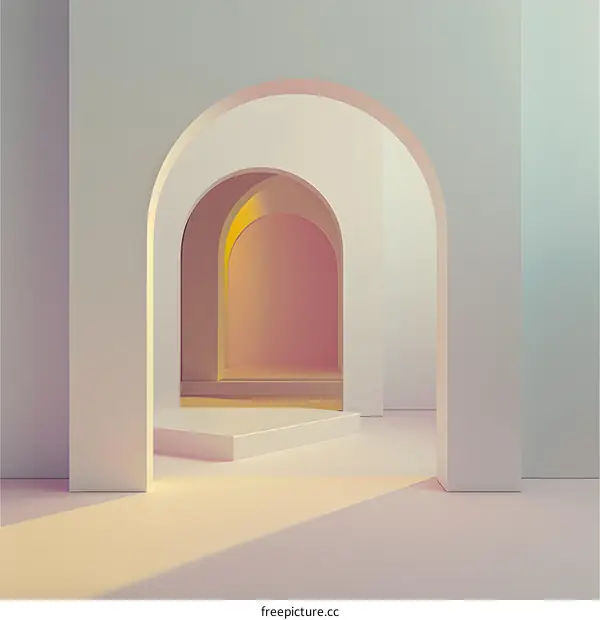 Minimalist Archway Design with Light
