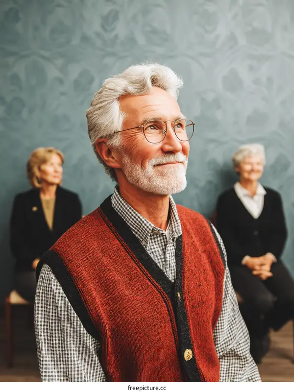 Caucasian Seniors in Waiting Room