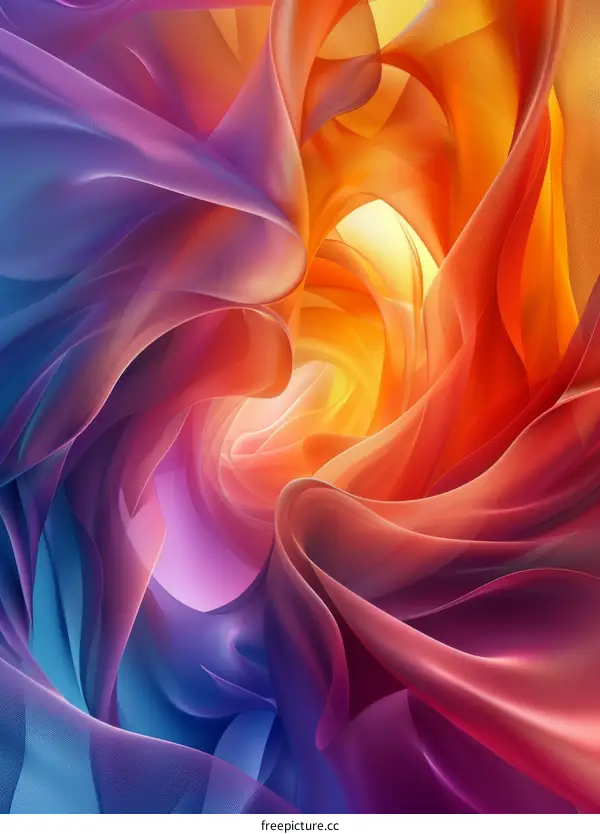 Abstract Colorful Silk Wave