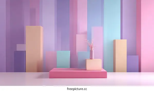 Pastel Geometric Display Stand Design