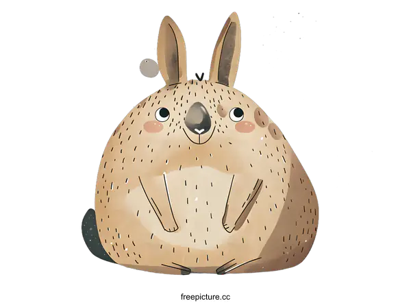 [Transparent Background PNG]Cute Cartoon Brown Rabbit Illustration