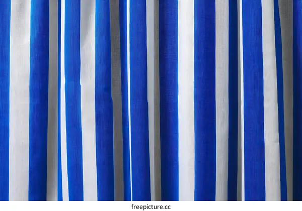 Closeup of Blue and White Striped Fabric