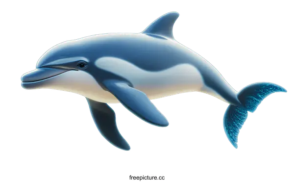 [Transparent Background PNG]Dolphin Illustration on White Background