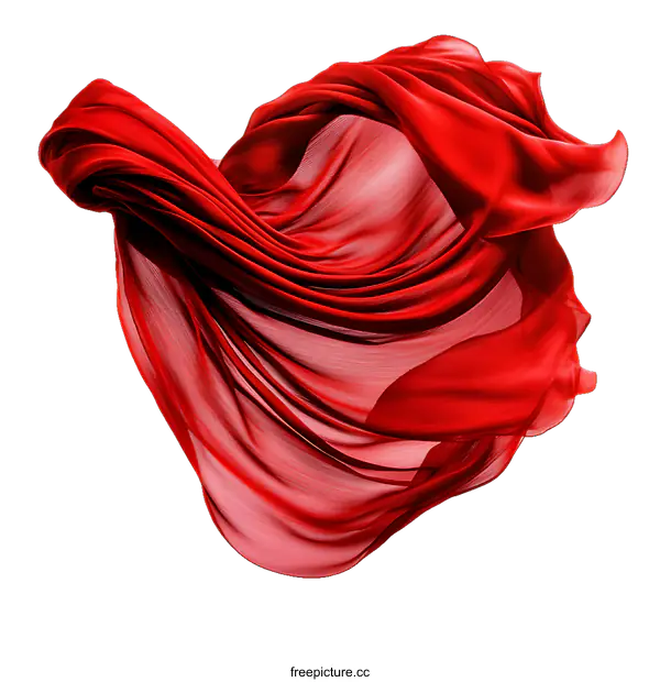 [Transparent Background PNG]Red Fabric Drape in Motion