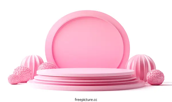 Pink Geometric Product Display Stage