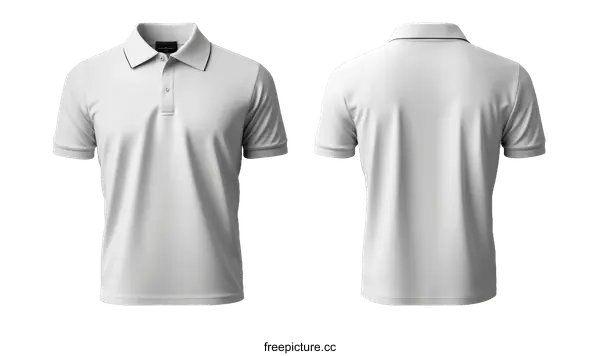 [Transparent Background PNG]Blank Polo Shirt Mockup Front and Back View