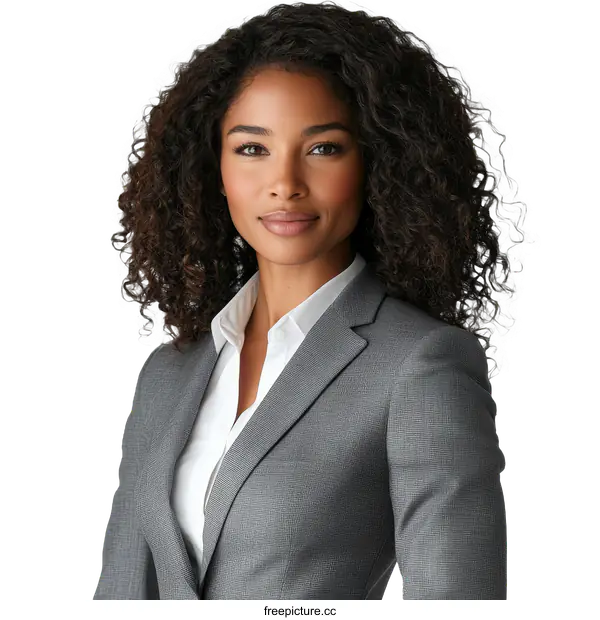 [Transparent Background PNG]Professional African American Business Woman Portrait