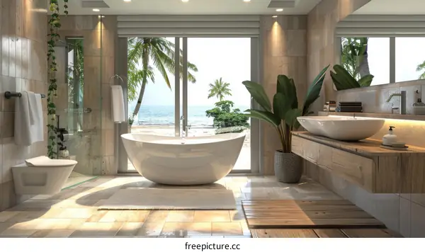 Luxury Tropical Beachfront Bathroom Interior Design