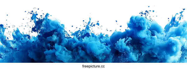 [Transparent Background PNG]Abstract Blue Ink Splash Art