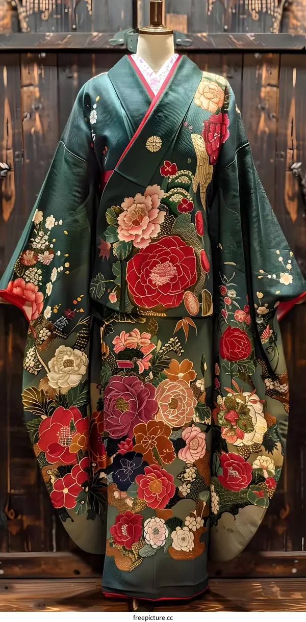 A kimono with a floral pattern