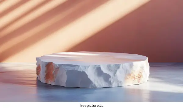 Abstract Minimalist White Stone Product Display