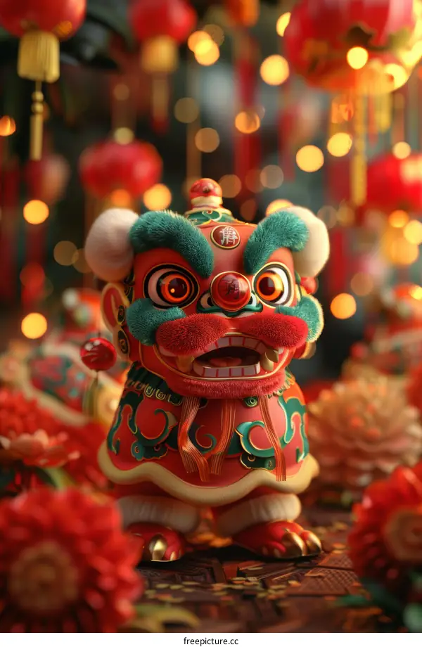 Spectacular Lion and Dragon Dance Performance at Chinese New Year Festivities