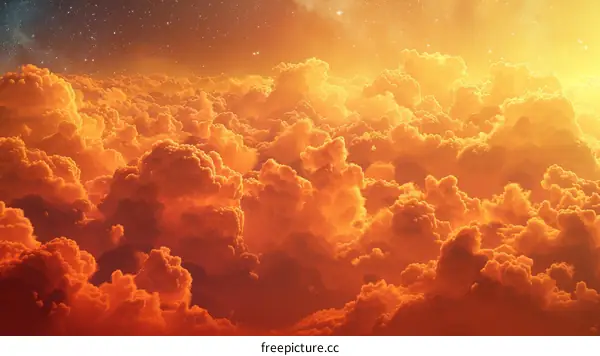 Surreal Sunset Over a Sea of Clouds