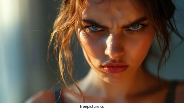 Closeup Portrait of a Caucasian Woman