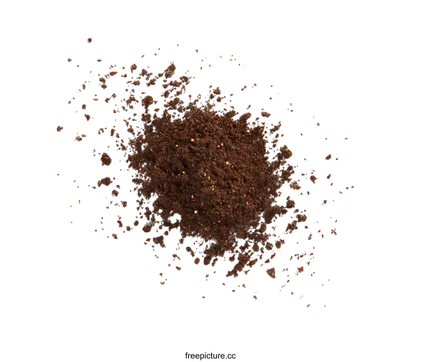 [Transparent Background PNG]Close Up of Brown Soil Texture on White Background