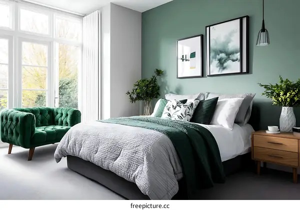 Modern Green Bedroom Interior Design