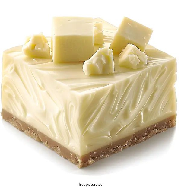 Delicious White Chocolate Cheesecake Slice