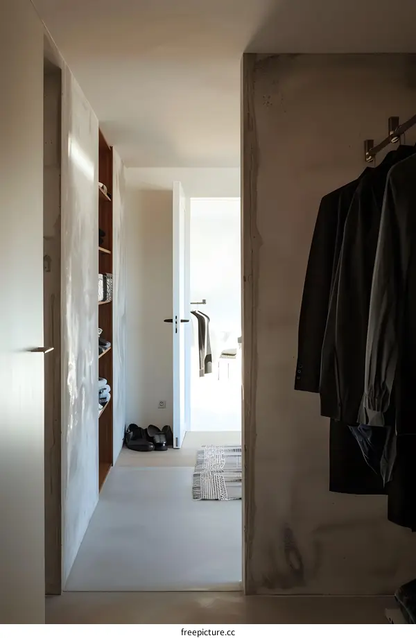 Modern Minimalist Concrete Hallway Interior Design