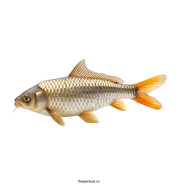 [Transparent Background PNG]Common Carp Fish on White Background