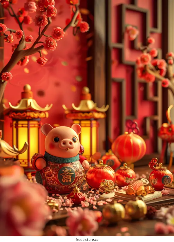 Chinese New Year Festive Decor Illustration