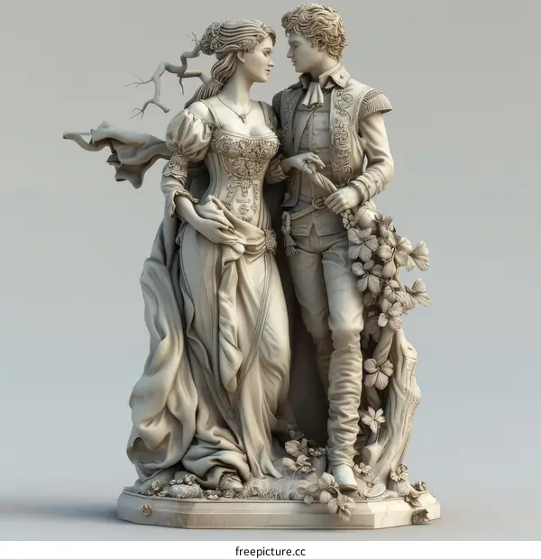 Exquisite statue of a man and a woman