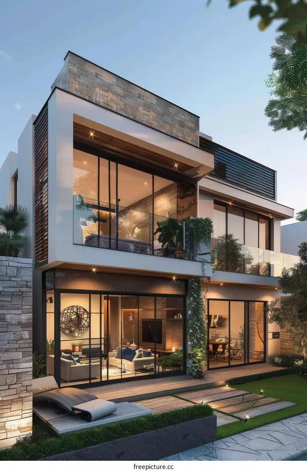 Modern House Exterior Design with Patio