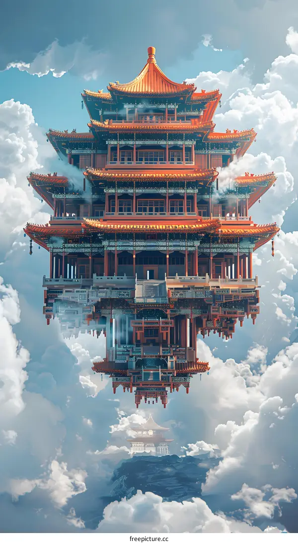 Floating Chinese Palace in the Sky