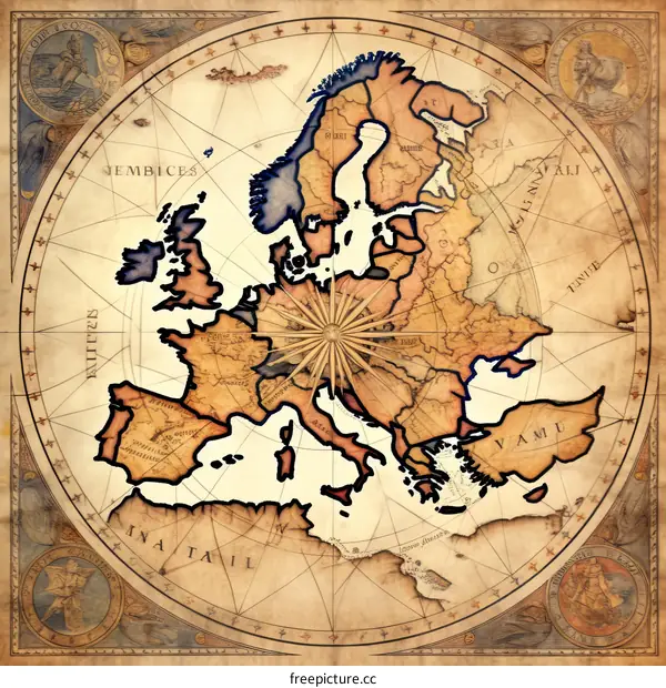 Old map of Europe