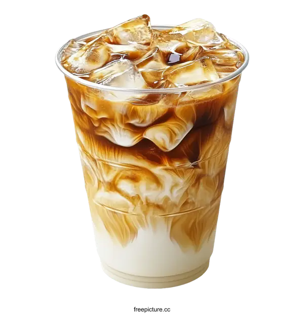[Transparent Background PNG]Delicious Iced Coffee Drink in Plastic Cup