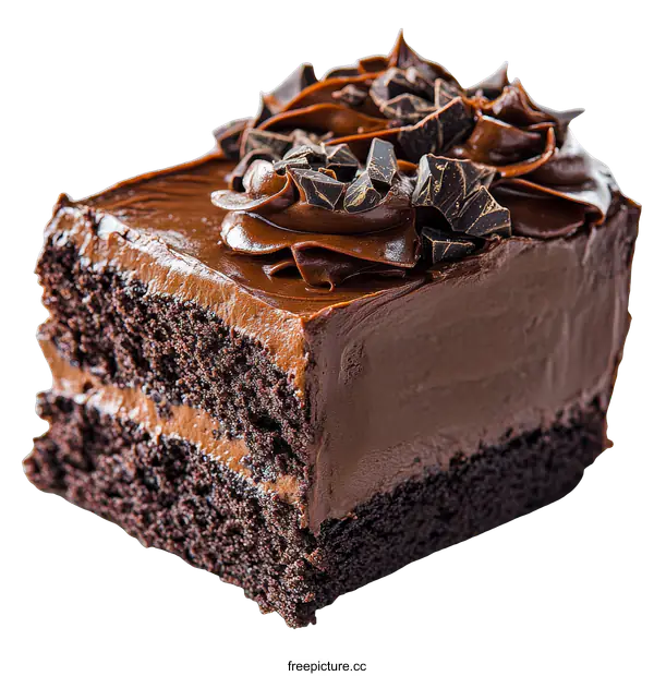 [Transparent Background PNG]Delicious Chocolate Fudge Cake Slice