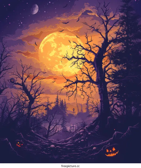 Spooky Forest Halloween Night