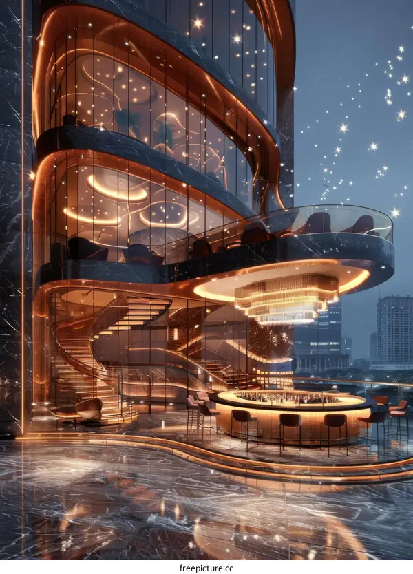 Modern Architectural Design of a Luxury Rooftop Bar