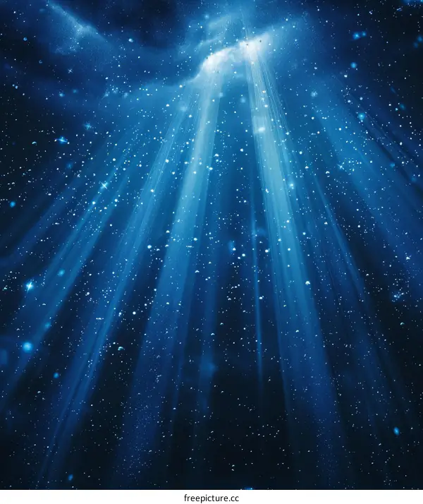 Mystical Underwater Rays of Angelic Blue Light
