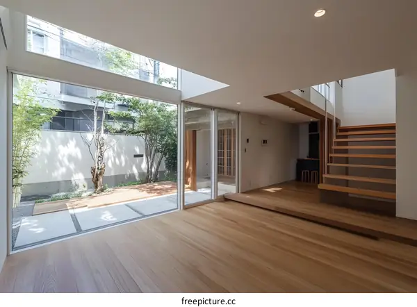 Modern Minimalist Japanese Interior Design with Glass Doors
