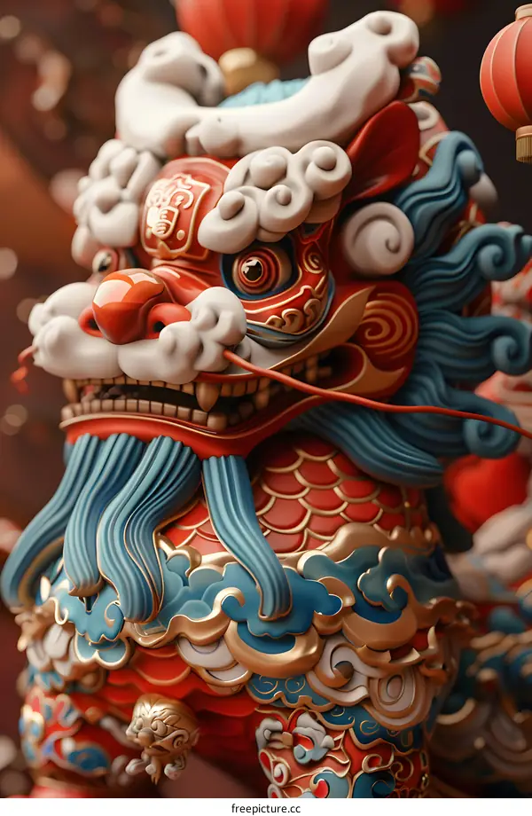 A Chinese lion dance performance to celebrate the Lantern Festival