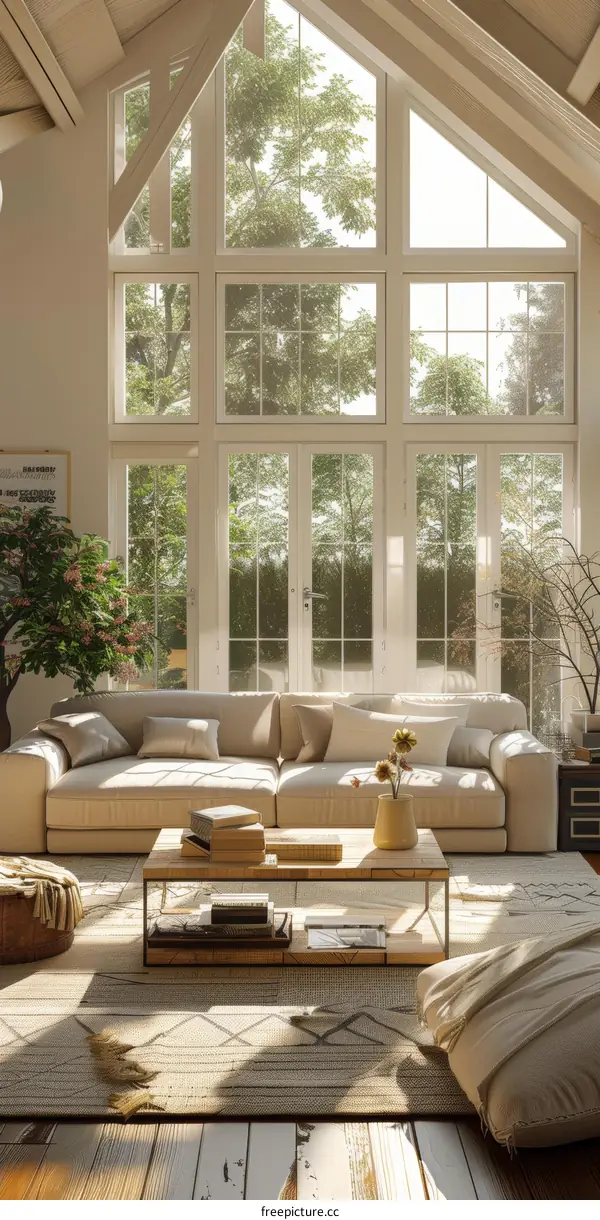 Minimalist Living Room in Modern Scandinavian Style