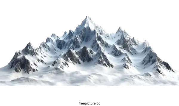 [Transparent Background PNG]Snowy Mountain Range Illustration