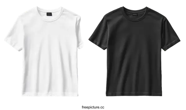 [Transparent Background PNG]Blank White and Black T-shirts Display