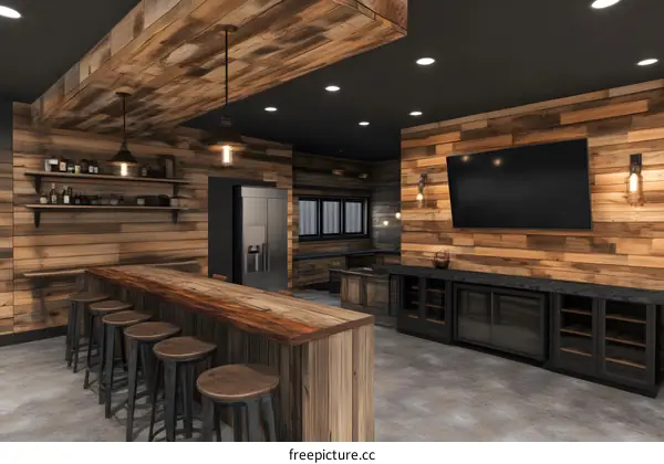 Modern Rustic Bar Interior Design