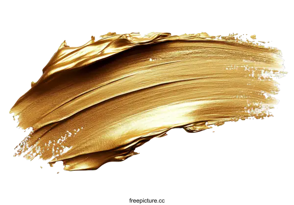 [Transparent Background PNG]Golden Paint Stroke Abstract Illustration