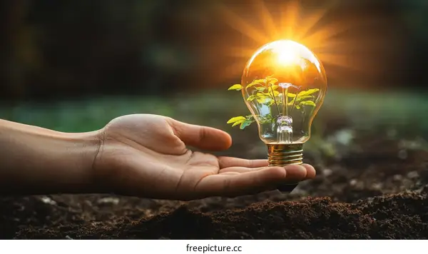 Sustainable Energy Growth Concept Lightbulb