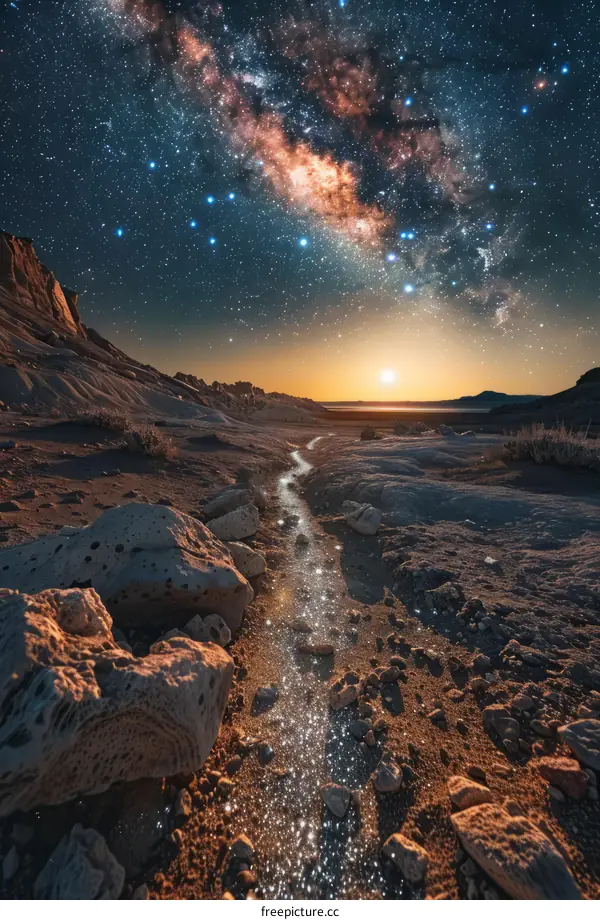 Milky Way Over Canyon at Sunset