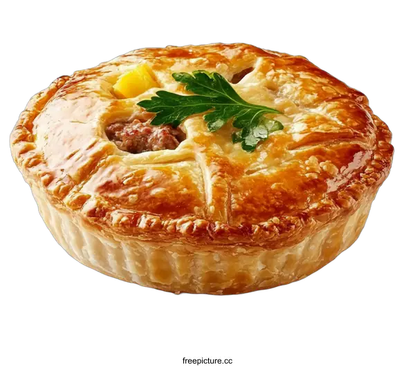 [Transparent Background PNG]Delicious Mini Meat Pie with Flaky Pastry