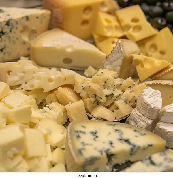 Variety of Cheeses on a Plate