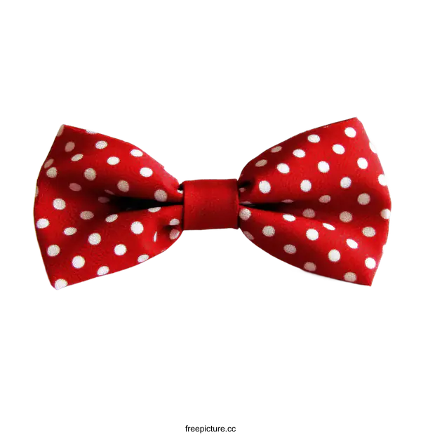 [Transparent Background PNG]Red Bow Tie with White Polka Dots