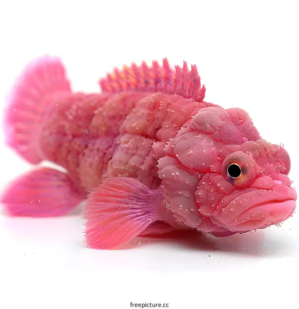 A pink blob sculpin fish